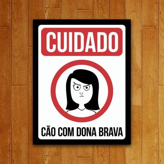 Imagem de Placa Decorativa - Cão Com Dona Brava