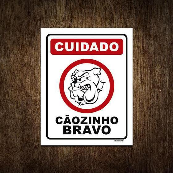 Imagem de Placa Decorativa - Cãozinho Bravo Cão 27X35