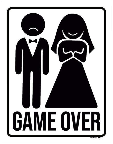 Imagem de Placa Decorativa - Casamento Game Over 18X23