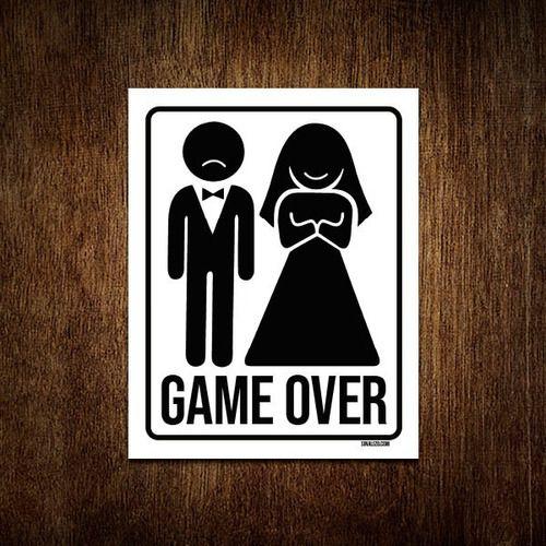 Imagem de Placa Decorativa - Casamento Game Over 27x35