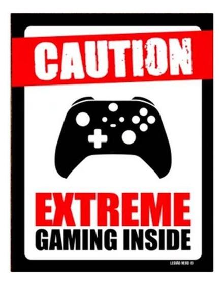 Imagem de Placa Decorativa - Caution Extreme Gaming Xb 18X23