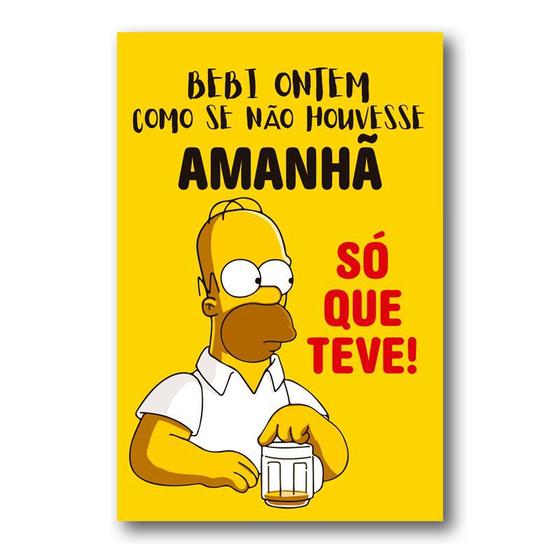 Imagem de Placa Decorativa Cerveja Frase Simpson Mdf 30x40 cm