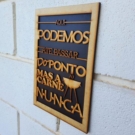 Imagem de Placa Decorativa Churrasqueira Relevo Engraçada Madeira