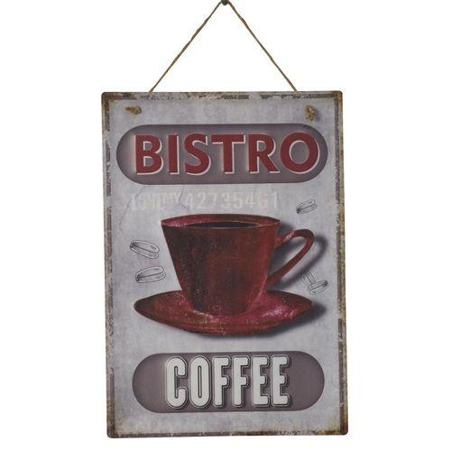 Imagem de Placa Decorativa Coffee Bistro Em Ferro 28 x 40 cm