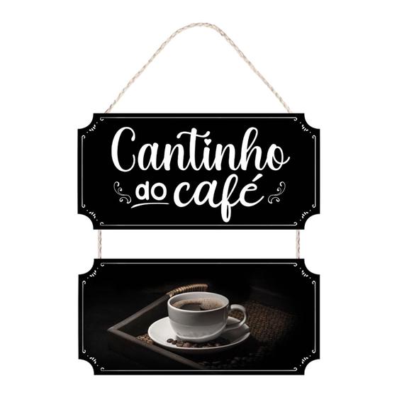 Imagem de Placa Decorativa com Corda para Cantinho do Café 25x37 MDF 6 mm