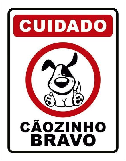 Imagem de Placa Decorativa - Cuidado Cãozinho Bravo Cão 18X23