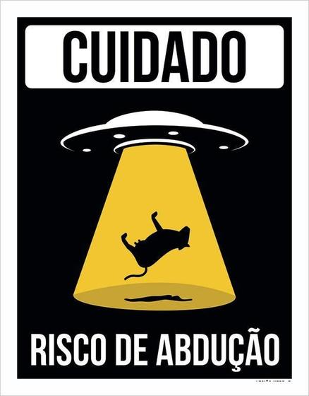 Imagem de Placa Decorativa - Cuidado Risco De Abdução Et Alien 27X35