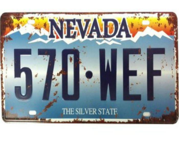 Imagem de Placa Decorativa de carro antiga metálica Vintage Nevada GT414-14 - Lorben