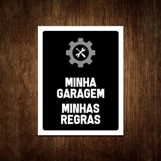 Imagem de Placa Decorativa De Carros Minha Garagem Minhas Regras 36X46