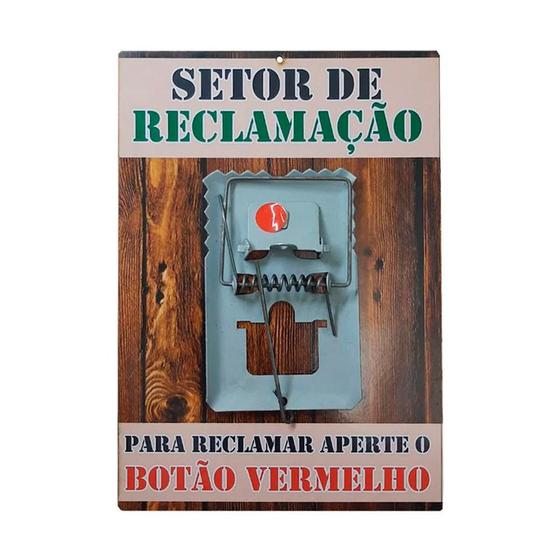 Imagem de Placa Decorativa de Parede em Madeira - Ratoeira - Setor de Reclamação