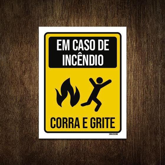 Imagem de Placa Decorativa - Em Caso Incêndio Corra E Grite 36X46