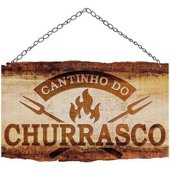 Imagem de Placa Decorativa Em Mdf - Cantinho Do Churrasco 24X27Cm