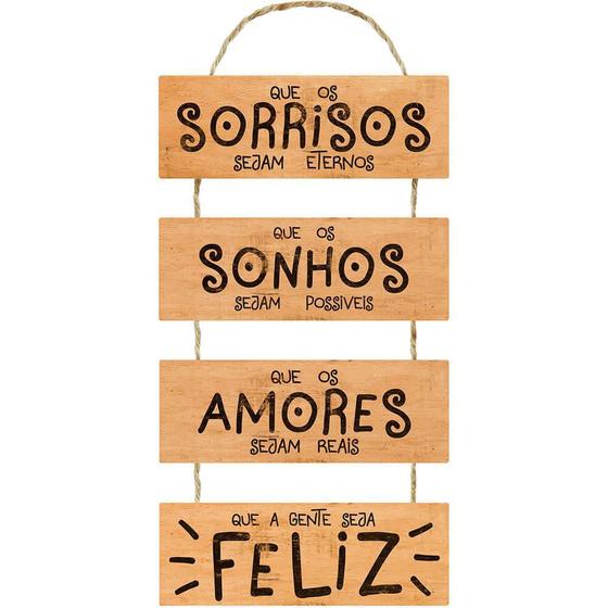 Imagem de Placa Decorativa Em Mdf - Que Os Sorrisos... - 29X65Cm