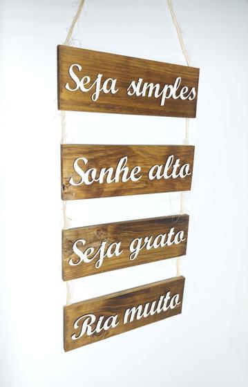 Imagem de Placa Decorativa em MDF Seja Simples Sonhe Alto Seja Grato Ria Muito 3562505 