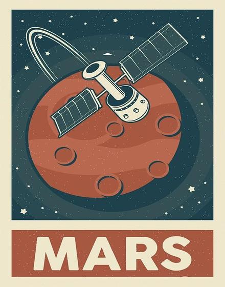 Imagem de Placa Decorativa Espaço - Planeta Mars Marte 27X35