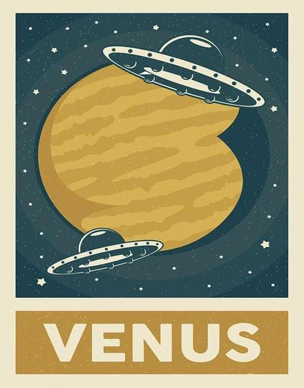 Imagem de Placa Decorativa Espaço - Planeta Venus 36X46