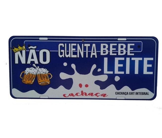 Imagem de Placa Decorativa Estilo Placa de Carro em MDF 30x13cm Não Guenta Bebe Leite