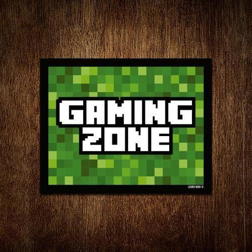 Imagem de Placa Decorativa - Gaming Zone Verde Mine 18X23