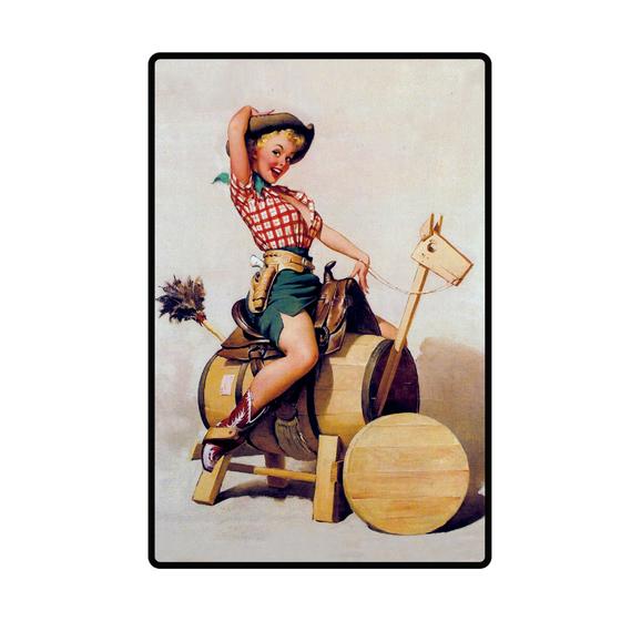 Imagem de Placa Decorativa Grande - Pin Up Cavalo de Madeira - cód. 5229