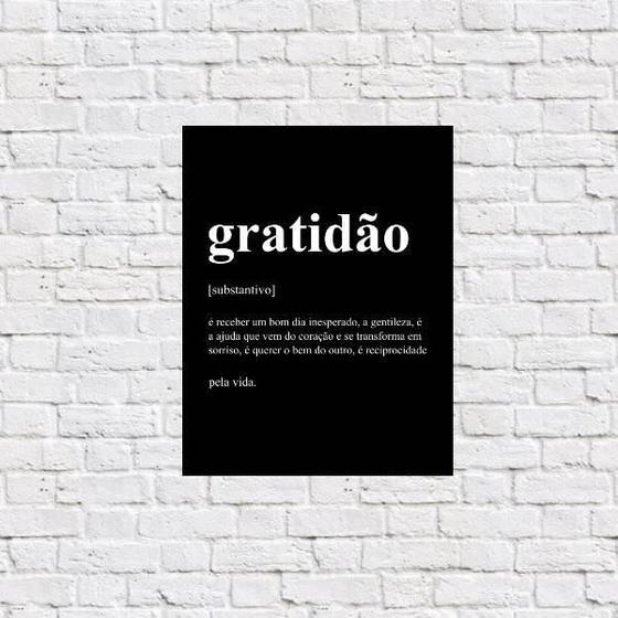 Imagem de Placa Decorativa Gratidão Significado 18X27Cm