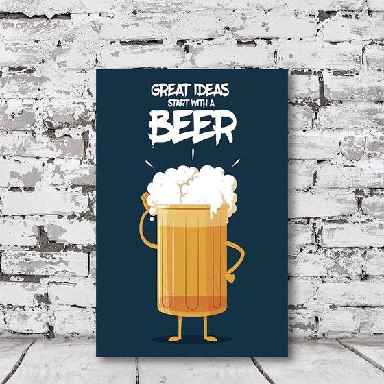 Imagem de Placa Decorativa Great Ideas Beer