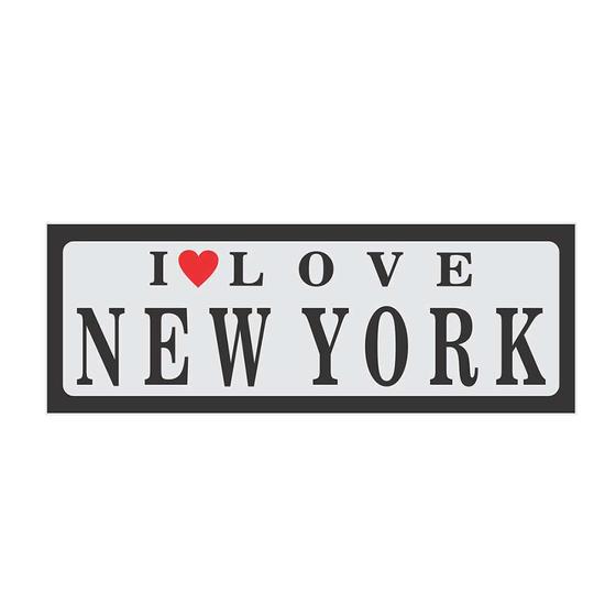 Imagem de Placa decorativa I love New York 10x30 cm Preto