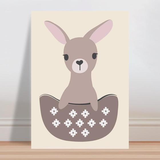 Imagem de Placa decorativa infantil animal filhote canguru