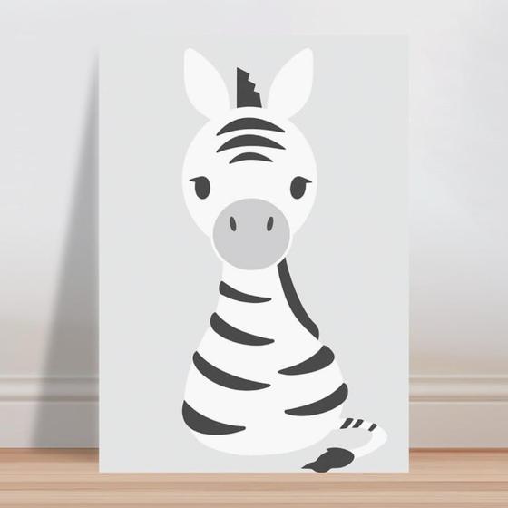 Imagem de Placa decorativa infantil Bebê animal filhote zebra