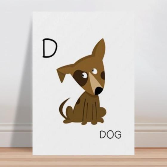 Imagem de Placa decorativa infantil bebê cachorro marrom