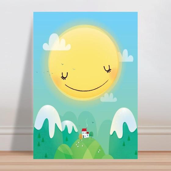 Imagem de Placa decorativa infantil casa sol feliz