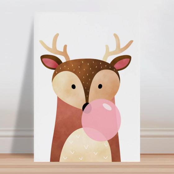 Imagem de Placa decorativa infantil cervo veado chiclete