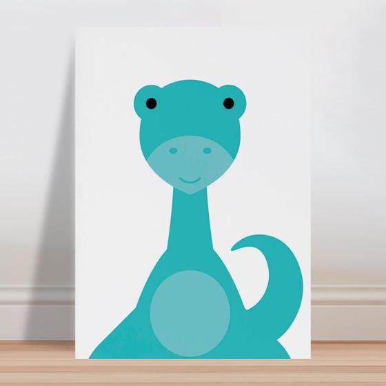 Imagem de Placa decorativa infantil desenho dinossauro azul