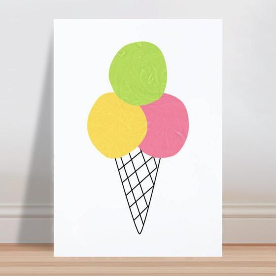 Imagem de Placa decorativa infantil desenho sorvete 