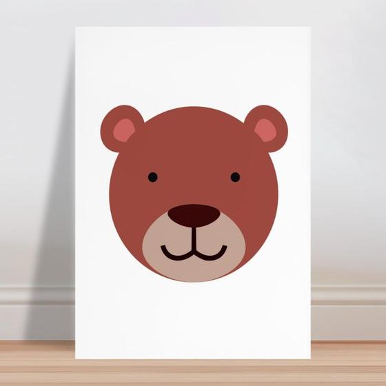 Imagem de Placa decorativa infantil desenho urso marrom