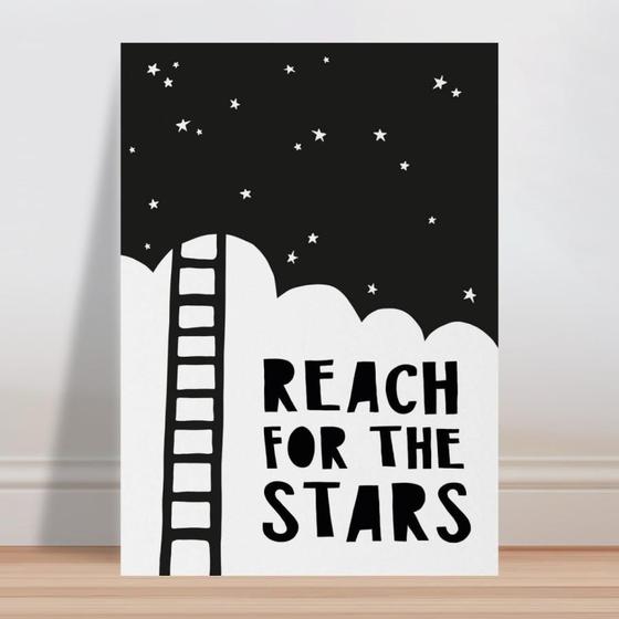 Imagem de Placa decorativa infantil frase alcance as estrelas