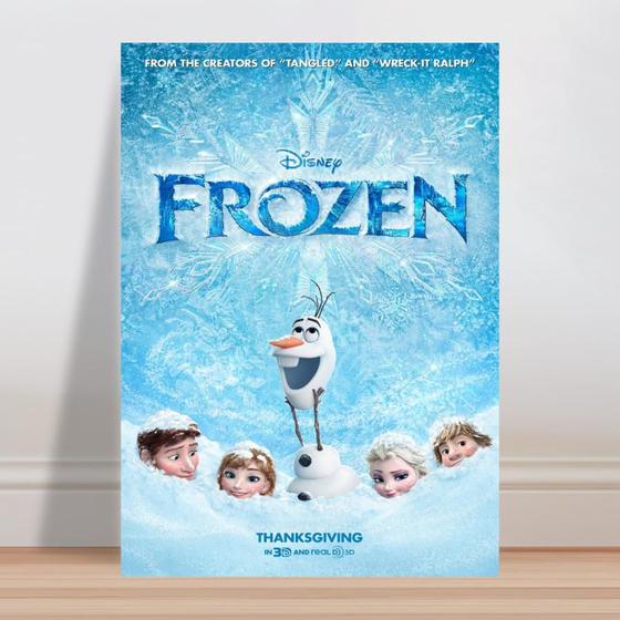 Imagem de Placa decorativa infantil Frozen filme de animação cartaz 