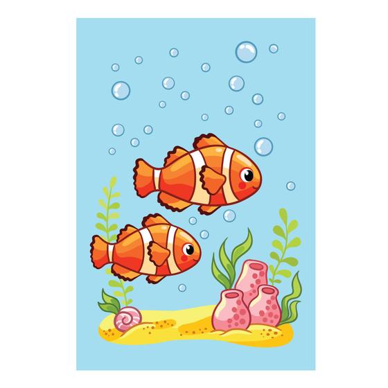 Imagem de Placa Decorativa Infantil Fundo do Mar Peixes Palhaço 20x30