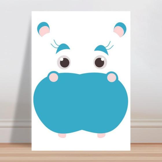 Imagem de Placa decorativa infantil hipopótamo