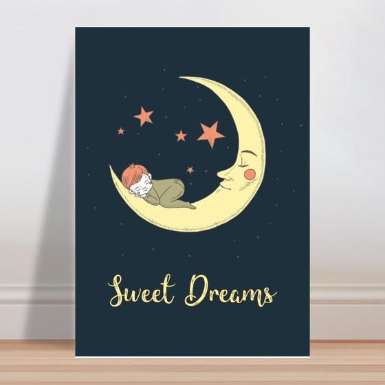 Imagem de Placa decorativa infantil lua noite criança