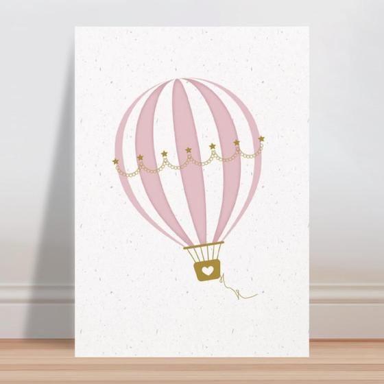 Imagem de Placa decorativa infantil menina balão rosa