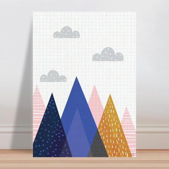 Imagem de Placa decorativa infantil montanhas geométrica colorido