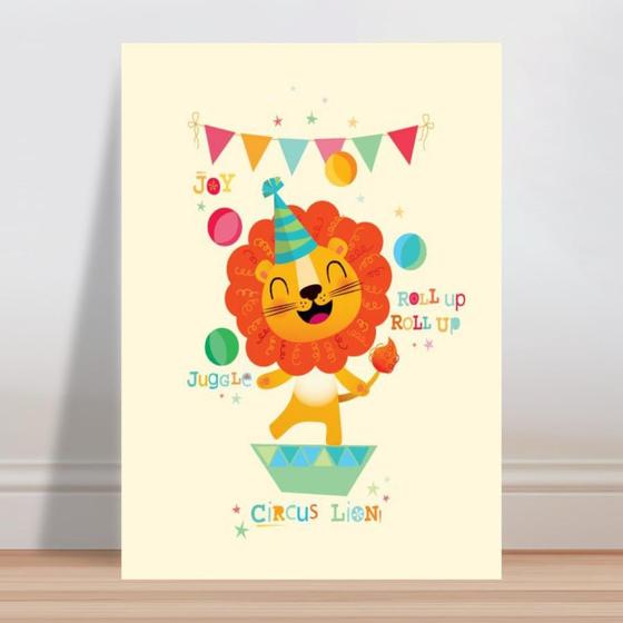 Imagem de Placa decorativa infantil picadeiro circo leão