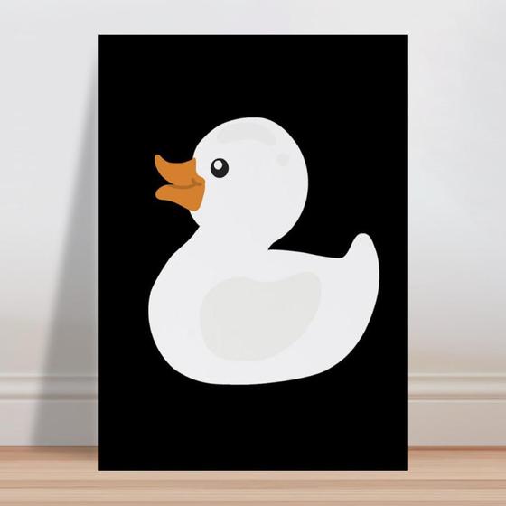 Imagem de Placa decorativa infantil preto pato branco