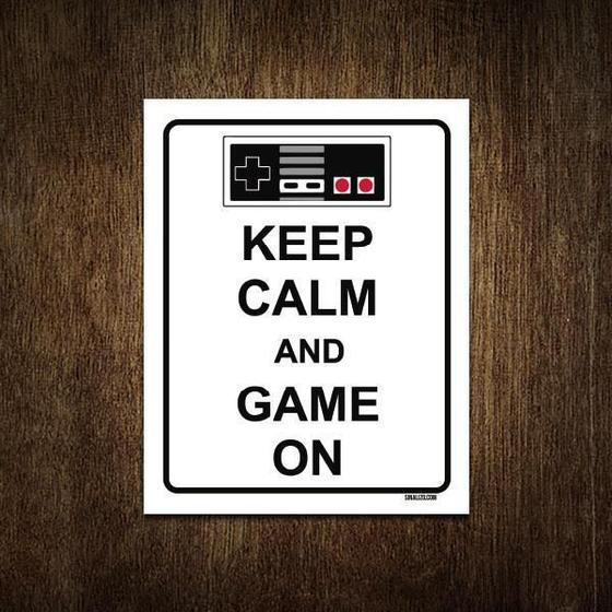 Imagem de Placa Decorativa - Keep Calm And Game On 18X23