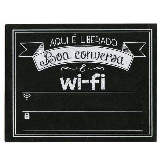 Imagem de Placa Decorativa Litoarte 24x19cm - Aqui é Liberado Boa Conversa e Wi-fi DHPM-282