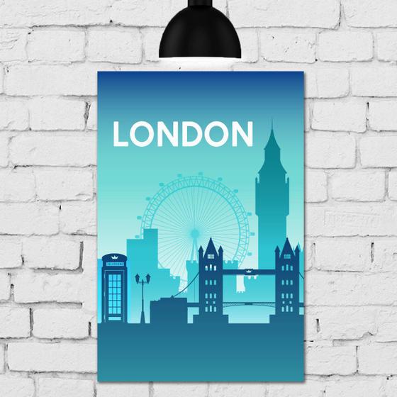 Imagem de Placa Decorativa Londres MDF Cidades Viagem 30x40cm