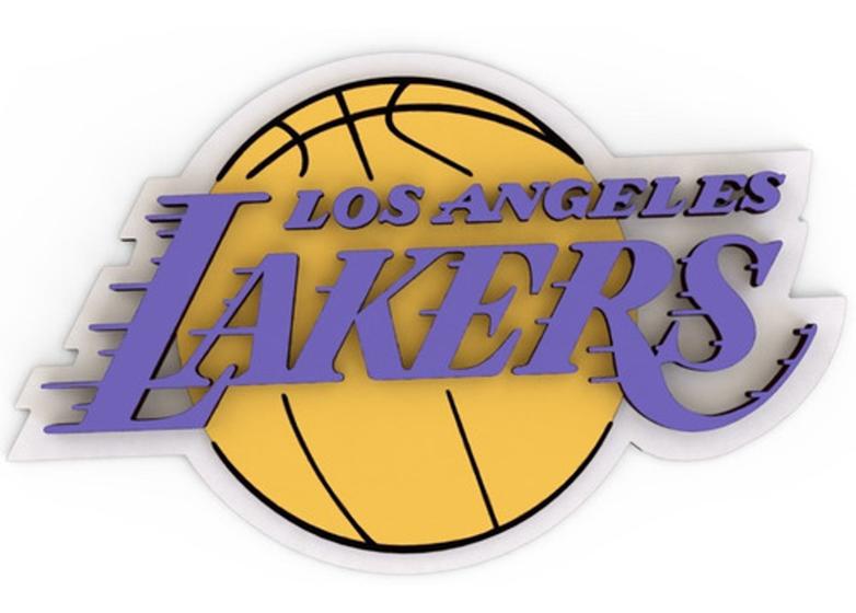 Imagem de Placa Decorativa Los Angeles Lakers Basquete Em Alto Relevo