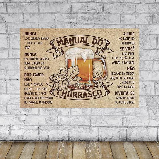 Imagem de Placa Decorativa Manual do Churrasco