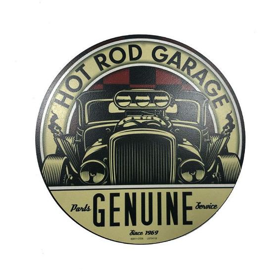 Placa Decorativa MDF 35x35Cm Personalizado Hot Rod Garage Menor preço em Placa Decorativa MDF 35x35Cm Personalizado Hot Rod Garage