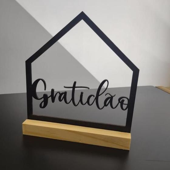 Imagem de Placa Decorativa Mdf Base Madeira Enfeite Amor Gratidão